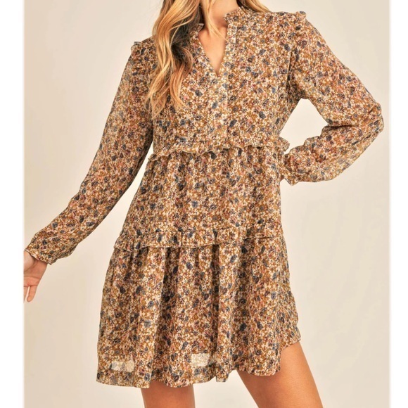 Reset by Jane Trisha minidress floral ruffle size medium - Picture 1 of 6